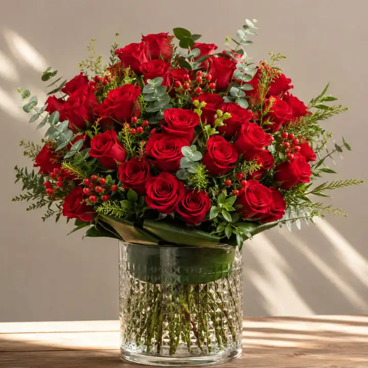 Luxury Crimson Red Roses Bouquet 1 red roses flower bouquet