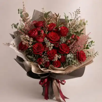 12 red roses bouquet_