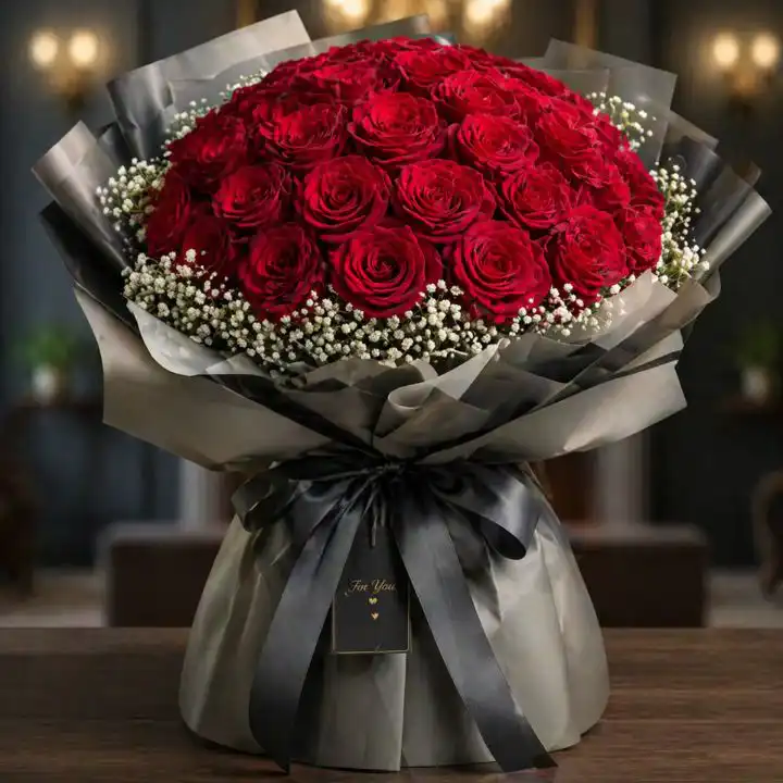 Velvety 24 Red Roses Bouquet 1 24 red rose bouquet