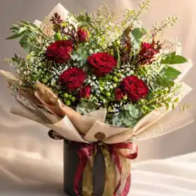 Velvet Crimson 6 Red Rose Bouquet