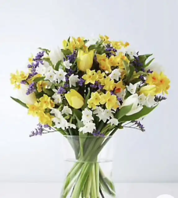 Daffodils, Hyacinths Flower Bouquet 1 Bright white and yellow flower bouquet Next day delivery