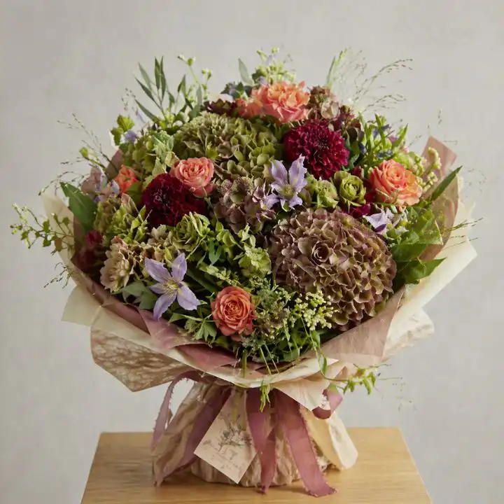 Rustic Antique Hydrangea Garden Bouquet 1 antique hydrangea bouquet