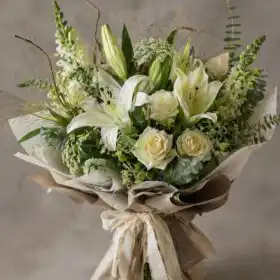 Pure Bliss White Lily & Rose Bouquet