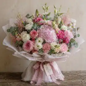 Pink Hydrangea & Velvet Rose Luxe Bouquet