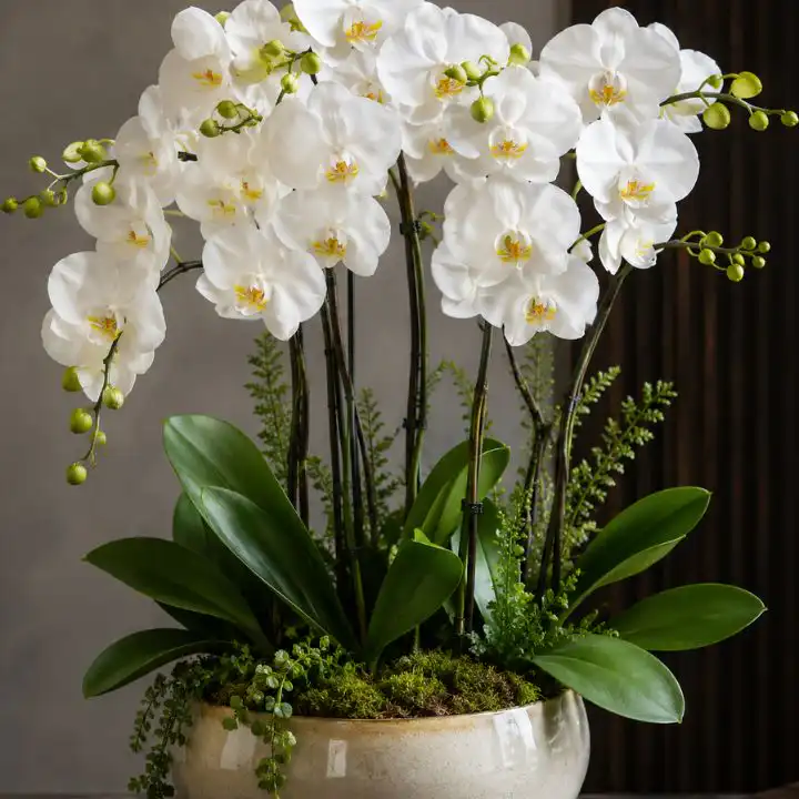 White Phalaenopsis Orchid Arrangement 1 White Phalaenopsis Orchid Arrangement