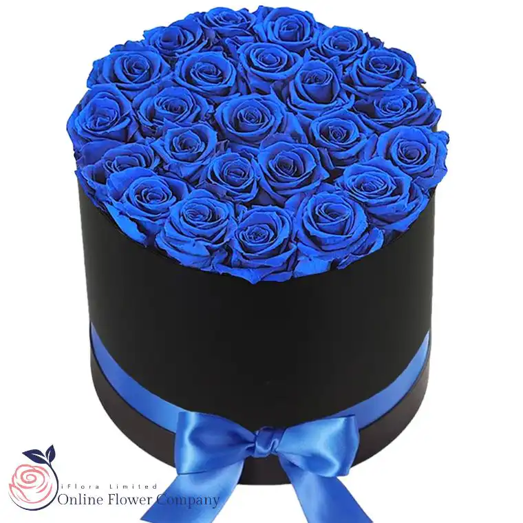Royal Blue Roses Hatbox 2 Royal Blue Roses Hatbox - Image 2