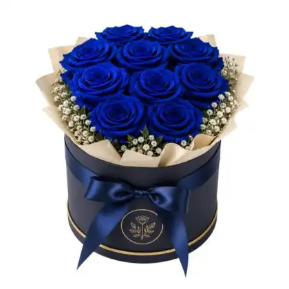 blue rose in a box