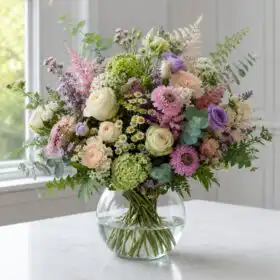 Velvet Pink Rose & Royal Lily Artisan Bouquet