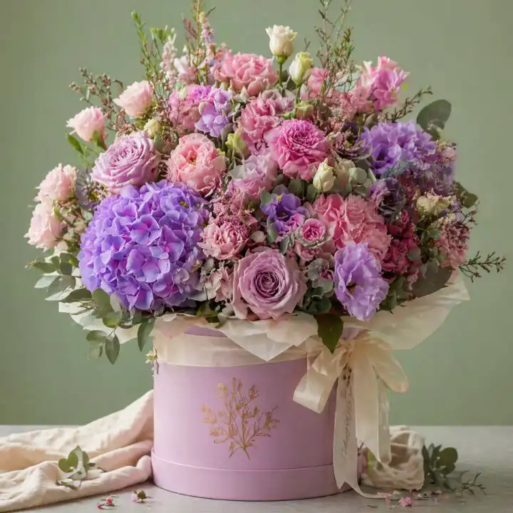 Velvet Bloom flower Hat Box 1 flower hat box