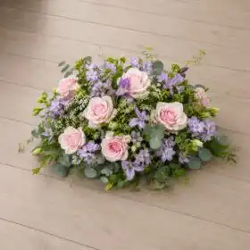 Blush Pink Rose and Lavender Funeral Posy
