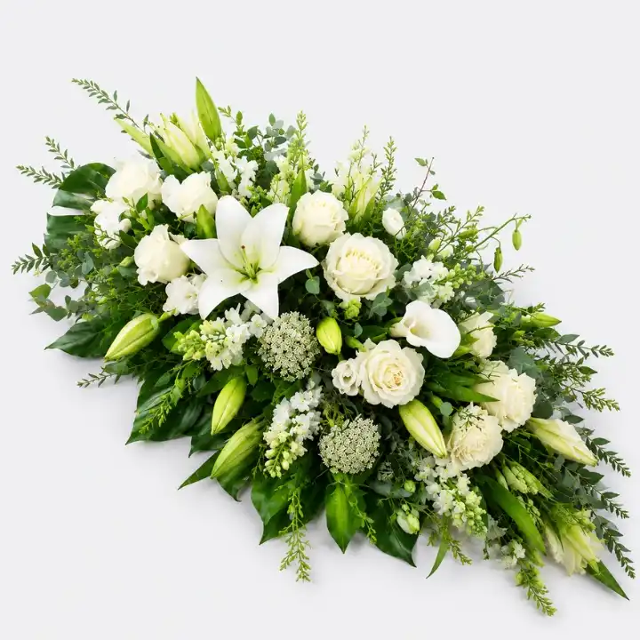 Premium White Lily and Rose Coffin Spray 2 Premium White Lily and Rose Coffin Spray