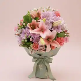 The Romantic Pink Lily & Chrysanthemum Bouquet