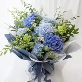 Blue hydrangea bouquet