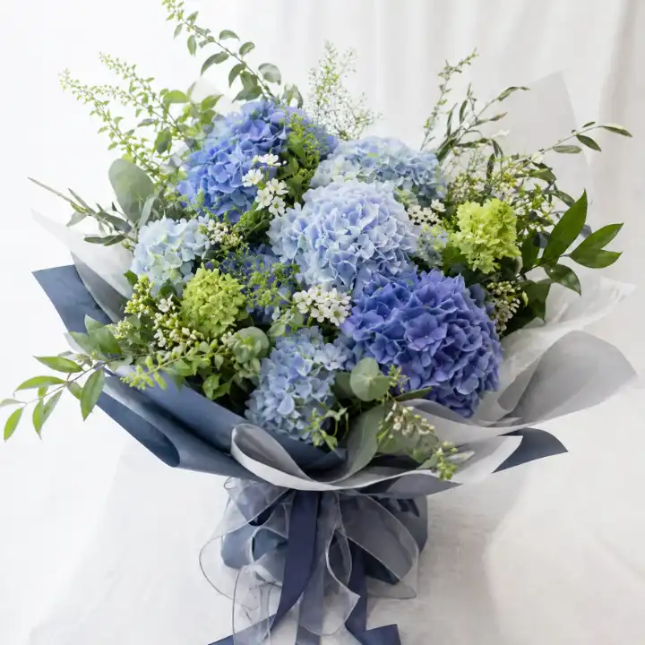 Blue hydrangea bouquet 1 pink and blue hydrangea bouquet