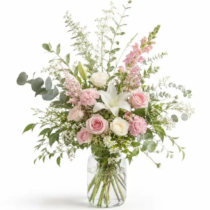 Wild Meadow Astrantia & Pastel Rose Bouquet 1 Astrantia bouquet
