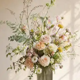 Rustic Elegance White Rose Bouquet