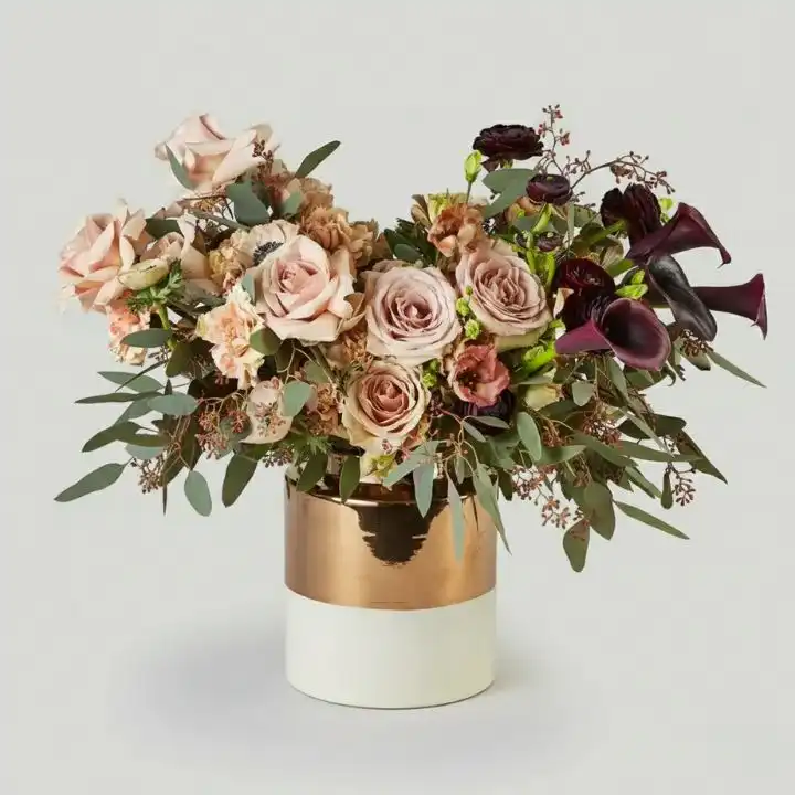 Velvet Dusk & Muted Pink Rose Luxe Collection 1 Close-up of soft muted pink roses showcasing delicate petals in a sophisticated velvet dusk lighting.