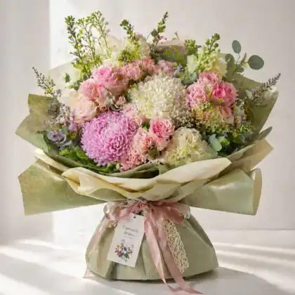 chrysanthemum and rose bouquet_