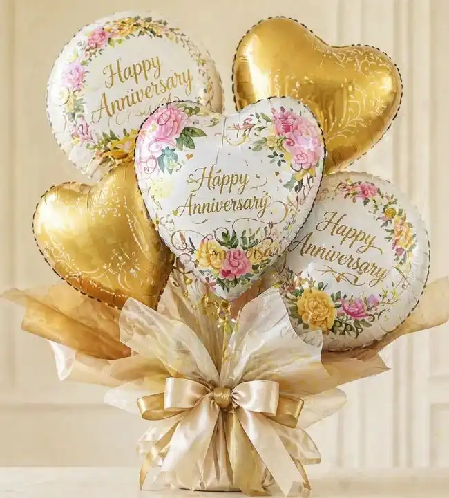 5 Heart Anniversary Balloons 1 happy anniversary balloons