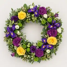 Yellow and Blue Wreath for Funeral