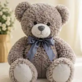 Brown Teddy Bear with Ribbon Gift