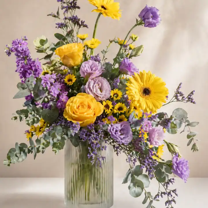 Yellow and Purple Flower Bouquet 1 Yellow and Purple Flower Bouquet
