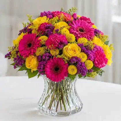 yellow and pink gerberas bouquet