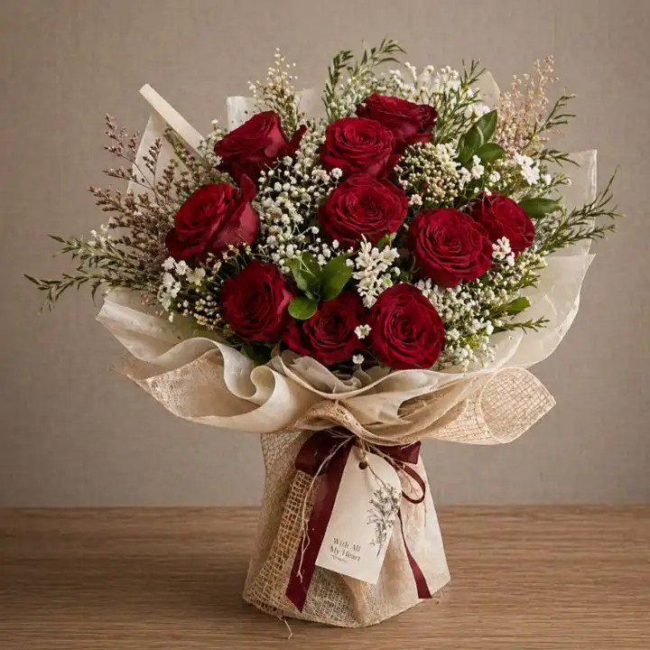 The Beloved’s Bloom - 13 Red Roses Bouquet 1 13 Red Roses Bouquet