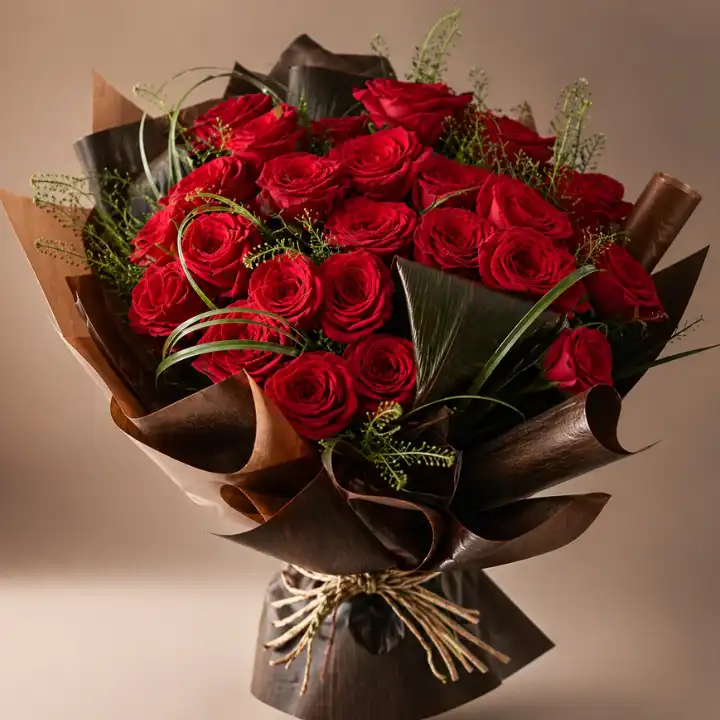 The Eternal Crimson: A 15-Rose Love Bouquet 1 15 red roses bouquet_