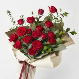 Hand-Tied Red Rose Bouquet