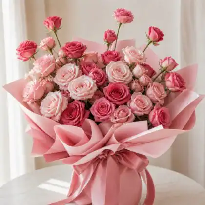 Pink Rose Flower Bouquet