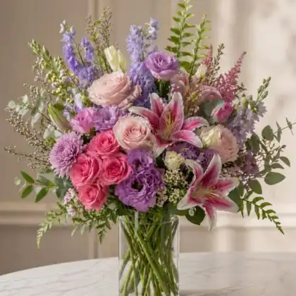 Alstroemeria and Rose Bouquet
