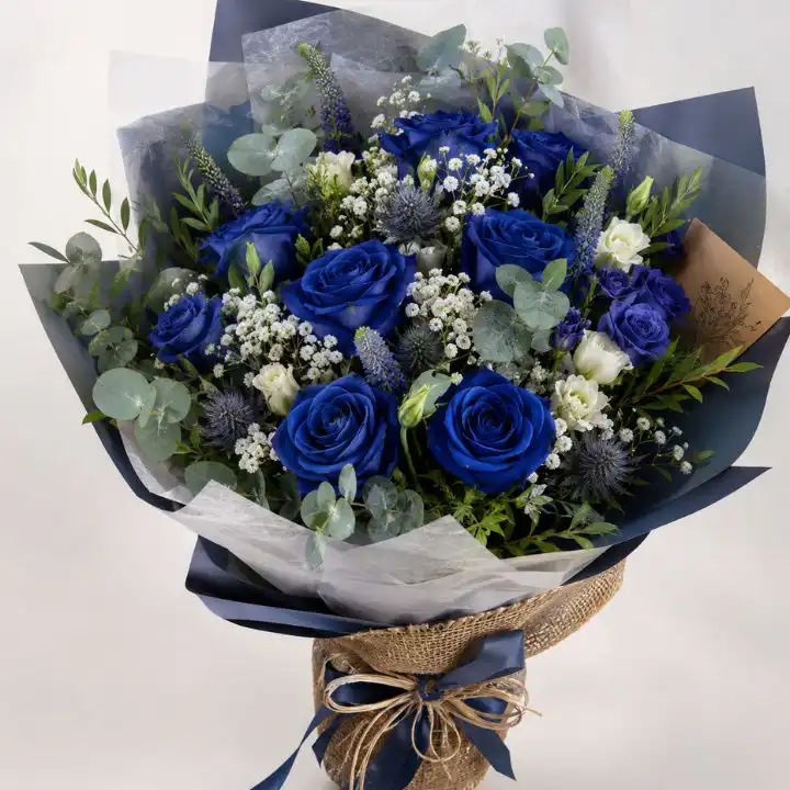 The Royal Blue Elegance Bouquet 1 Blue rose flower bouquet