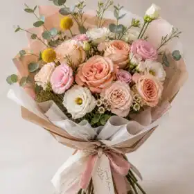 The Romantic Garden Bouquet: Roses & Lisianthus