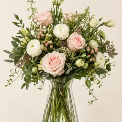 Pink and White Rose Bouquet