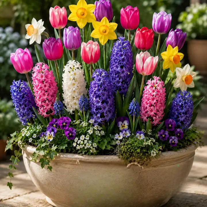 Potted Spring Bulbs Mix 1 Spring Flower Bulb Mix