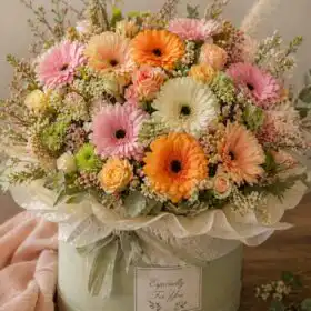 The Colorful Fresh Gerbera Daisy Bouquet