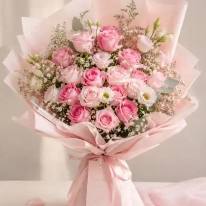 roses and tulip bouquet