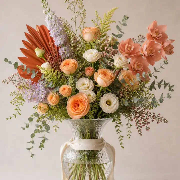 Premium Rose, Orchids and Ranunculus Mixed Flower 1 spring flowers bouquet