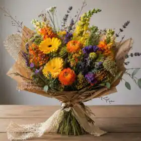 Yellow Sunflower and Lavender Bouquet Delivery