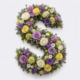 Luxury Pastel Rose Initial 'S' Floral Tribute
