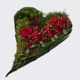 Red Rose Heart Funeral Tributes