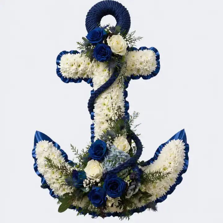 Red Rose and White Chrysanthemum Anchor Funeral Tribute 1 Anchor Funeral Tribute