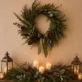 Christmas wreath and garland set
