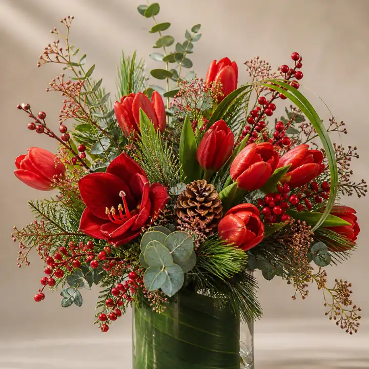 Decorative Christmas flowers 1 Decorative Christmas flowers