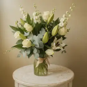 White Rose & Lily Vase