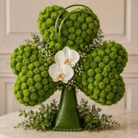Luxury Handcrafted Shamrock Funeral Tribute