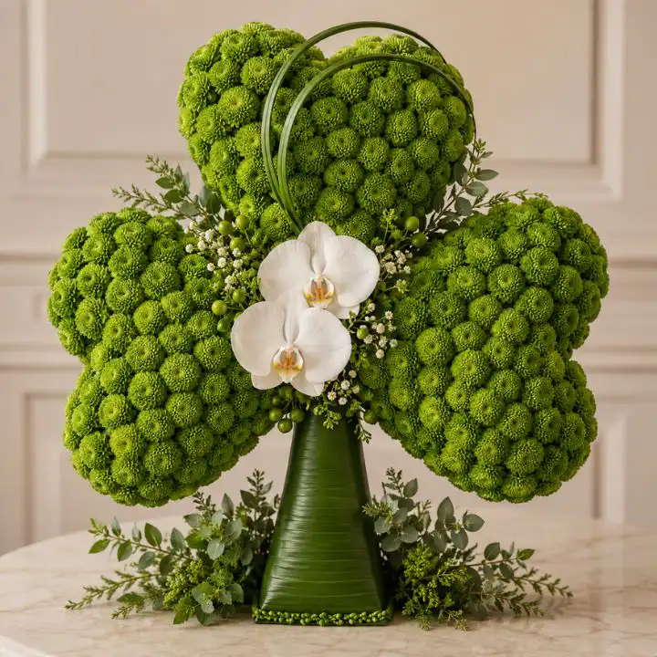 Luxury Handcrafted Shamrock Funeral Tribute 1 Shamrock Funeral Tribute