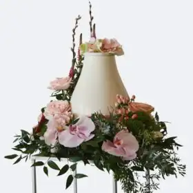 Funeral Urn Flower Arrangements with Soft Pink Orchid