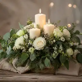 Wonderful White Candle Arrangement